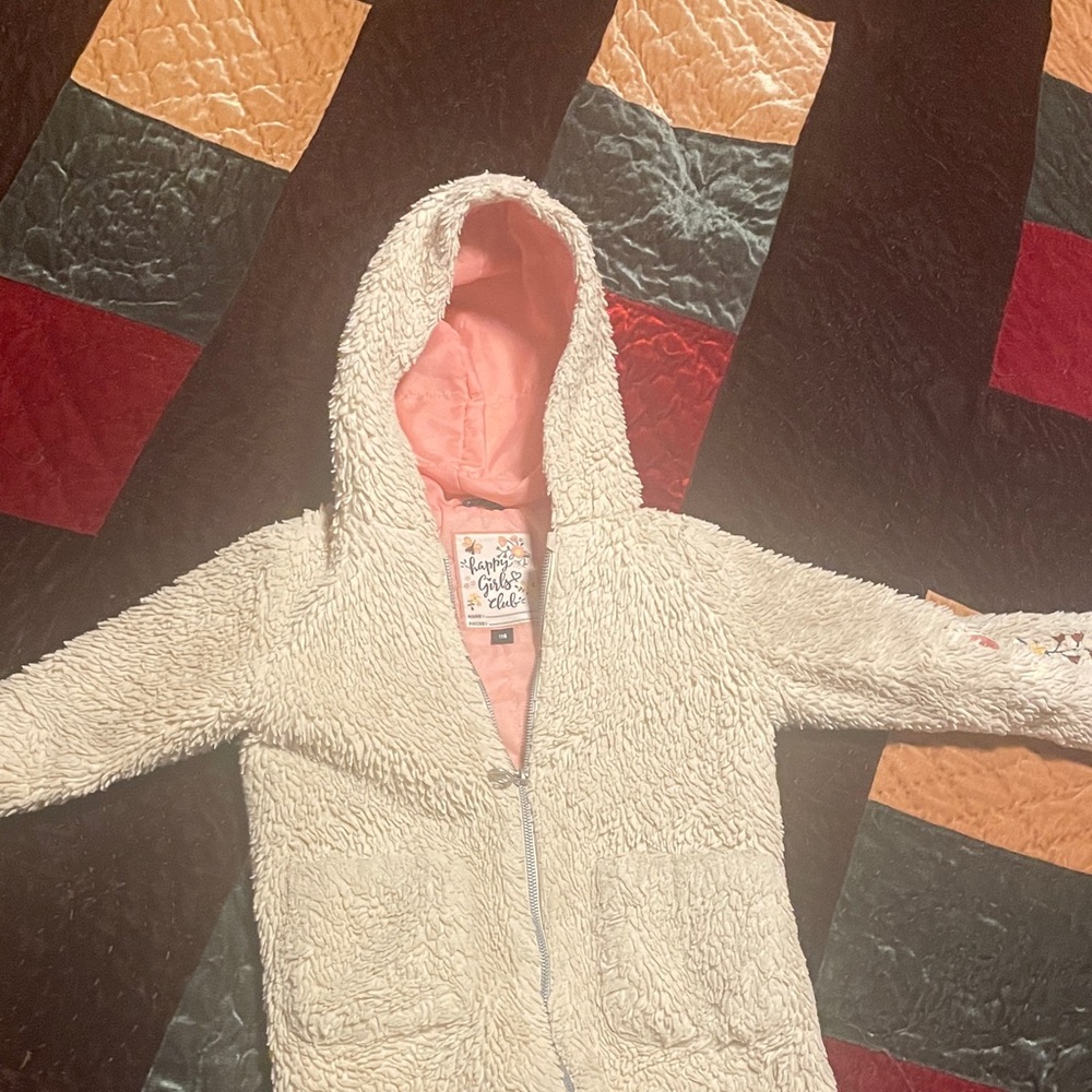 Cozy Cream and Pink Kids Jacket
